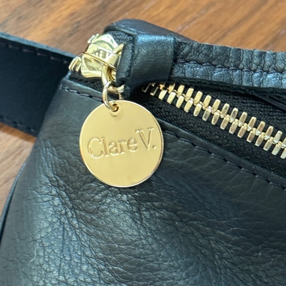 NWT CLARE V BLACK LEATHER FANNY PACK - Picture 3 of 12